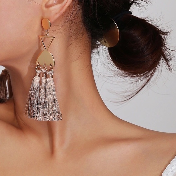 Southern Gypsy Charm Jewelry - GEOMETRIC MULTI TASSEL EARRINGS